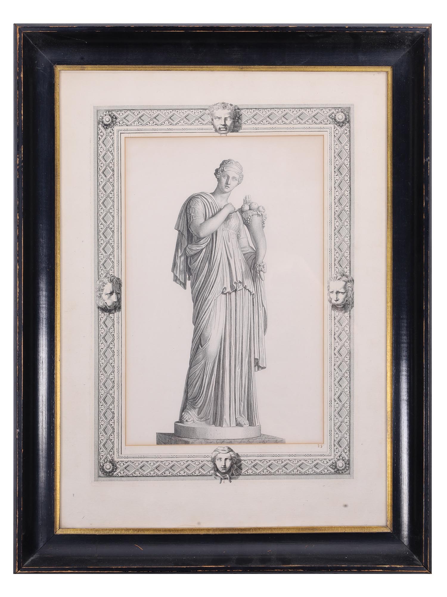 ANTIQUE ENGRAVING GREEK STATUE BY PIERRE BOUILLON PIC-0